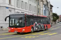 MAN Lions City von Südbadenbus, auf der Linie 38, fährt zur Haltestelle Wettsteinplatz. Die Aufnahme stammt vom 10.02.2019.