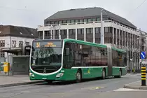 Mercedes Citaro 7038, auf der Linie 34, bedient die Haltestelle Wettsteinplatz. Die Aufnahme stammt vom 10.02.2019.