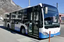 MB C2 K 74 vom Rheintal Bus steht am 16.2.19 auf dem Bahnhofplatz Sargans.