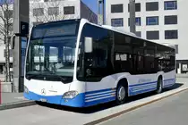 Rheintal Bus MB C2 K 74 am 16.2.19 auf dem Bahnhofplatz Sargans.