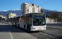 Mercedes Citaro der IVB (I-898IVB) unterwegs auf der Linie C (Luigenstraße - Sieglanger), aufgenommen bei der Überquerung der Sill auf der Amraser Straße zwischen Leipziger Platz und Sillpark in Innsbruck, 15.02.2019.