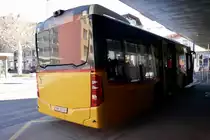 Heck des PostAuto MB C2 K vom PU Thepra, Stans am 17.2.19 beim Bahnhof Stansstad.
