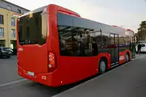 Das Heck des RBS MB C2 K 212 2-Türer am 18.2.19 beim Bahnhof Lyss.