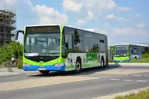 Am 04.06.2016 fährt PM-RB 165 auf der Sonderlinie P3 zwischen ILA-Parkplatz und dem ILA Gelände. Aufgenommen wurde ein Mercedes Benz Citaro CapaCity der VGB.