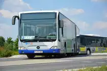 Am 04.06.2016 fährt P-AV 360 auf der ILA-Shuttle Linie P3 zwischen dem ILA-Gelände und Parkplatz P3. Aufgenommen wurde ein Mercedes Benz Citaro I Facelift der BVSG (Betriebshof Werder Havel).