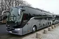 Volvo 9900 vom Busunternehmen ''Walter Jaich'', in Berlin /Olympischer Platz im Januar 2019. (Grüne Woche, Messe)