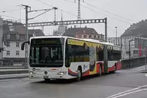 Mercedes Citaro der RVBW, auf der Linie 6, fährt zur Haltestelle beim Bahnhof Baden. Die Aufnahme stammt vom 02.02.2019.