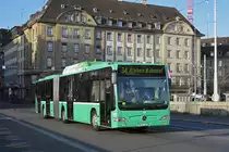 Mercedes Citaro 721, auf der Linie 34, überquert die Mittlere Rheinbrücke. Die Aufnahme stammt vom 26.02.2019.
