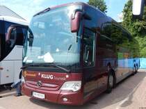 Mercedes Travego von Gschwindl aus Österreich im Stadthafen Sassnitz am 17.08.2015