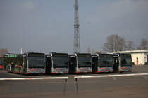 Busparkplatz der HVG. 05.04.2019  16:04 Uhr. Halle Saale