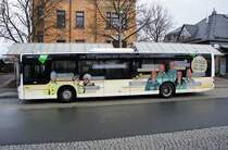 Bus Stollberg / Bus Erzgebirge: MAN Lion's City  der RVE (Regionalverkehr Erzgebirge GmbH), aufgenommen im Mrz 2019 am Bahnhof von Stollberg / Erzgebirge.