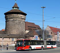 Mercedes Benz Citaro der VAG in Nürnberg am 07.04.2019 gegenüber dem Hauptbahnhof