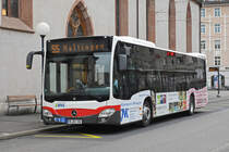 Mercedes Citaro von SWEG, auf der Linie 55, wartet an der Endstation am Claraplatz. Die Aufnahme stammt vom 07.04.2019.