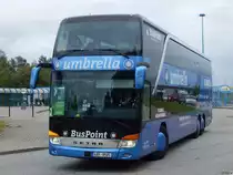 Setra 431 DT von Flixbus/Umbrella/KDE aus Deutschland in Rostock am 07.09.2017