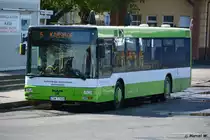 Dieser MAN NL 263 (ZSW 17438) fährt am 16.04.2017 auf der Linie 7. Aufgenommen am Bahnhof Świnoujście.