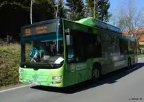 Am 30.04.2017 fährt HZ-KV 105 (MAN Lion's City CNG) auf der Sonderlinie P+R nach Schierke. Aufgenommen am Bahnhof Drei Annen Hohne.