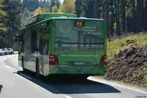 Am 30.04.2017 fährt HZ-KV 105 (MAN Lion's City CNG) auf der Sonderlinie P+R nach Schierke. Aufgenommen am Bahnhof Drei Annen Hohne.