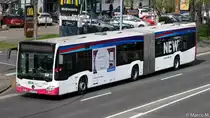 Ein Mercedes Benz O530G der 2. Generation von der NEW Mö'Bus mit der Wagennummer 1562 auf der Korschenbroicher Straße. | April 2019