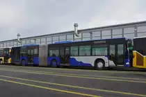 Für Tramersatz Dienste mieten die Basler Verkehrsbetriebe mehrere ältere Citaros. Hier steht ein Citaro mit der Ehemaligen Betriebsnummer 24 auf dem Hof der Garage Rankstrasse. Die Aufnahme stammt vom 06.03.2019.