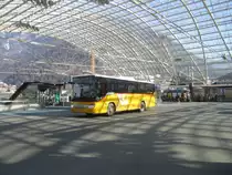 Postauto/PU Mark GR 163 714 (Setra S412UL) am 23.2.2019 beim Bhf. Chur. Auch dieser Setra war bis zum Brand der Postauto-Garage in Chur selten bis nie in der Bündner Hauptstadt anzutreffen.