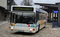 Bus Erzgebirge: MAN EL (ANA-BV 53) der RVE (Regionalverkehr Erzgebirge GmbH), aufgenommen im März 2019 am Busbahnhof von Annaberg-Buchholz (Erzgebirgskreis).