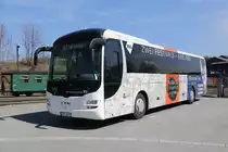 MAN Lions Regio am 24.4.2019 am Bahnhof Oberwiesenthal im Erzgebirge.
