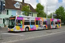 Mercedes Citaro 7026 mit der Werbung für 100 Jahre Adullam-Stiftung, auf der Linie 36, bedient die Haltestelle Morgartenring. Die Aufnahme stammt vom 06.05.2019.