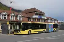 Mercedes Citaro 161, auf der Linie 21, wartet an der Endstation beim Bahnhof Interlaken Ost. Die Aufnahme stammt vom 26.04.2019.