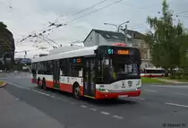 Am 24.09.2017 wurde dieser Solaris Trollino  Nr 421  in Ústí nad Labem gesehen.