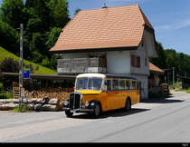 ex. Postauto - Loosli / Wyssachen - Oldtimer Saurer BE 26794 beim Bahnhof Wasen auf einer Extrafahrt von Sumiswald via Fritzenfluh nach Huttwil am 08.06.2019