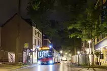 Auf der letzten Fahrt der DiscoLinie 3 der Rheinbahn ist Wagen 8525 am 8.6.2019 an der Haltestelle Ohligs Markt zu sehen.