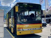 PostAuto Setra 313 UL vom PU Flück Reisem, Brienz am 13.6.19 beim Bhf Brienz.
