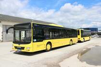 Racktours MAN Lions City mit Anhänger am 15.06.19 in Erlensee auf dem ehemaligen Fliegerhorst der US Army. Dort stehen viele Busse von RackTours und BRHVias Bus. Ich durfte durch Nachfrage eines Mitarbeiters Fotos machen