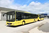 Racktours MAN Lions City mit Anhänger am 15.06.19 in Erlensee auf dem ehemaligen Fliegerhorst der US Army. Dort stehen viele Busse von RackTours und BRHVias Bus. Ich durfte durch Nachfrage eines Mitarbeiters Fotos machen