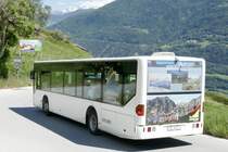 Das Heck vom LLB Citaro I 'VS 38013' der am 16.6.19 wieder unterwegs nach Leuk ist.