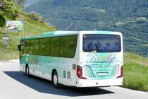 Heck von der Setra 415 UL von Marty Reisen am 16.6.19 der am 16.6.19 wieder unterwegs nach Leuk ist.