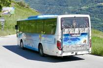 Heck der Setra 412 UL 'VS 38008' der LLB am 16.6.19 die unterwegs nach Leuk ist.