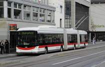 Trolleybus St. Gallen: Hess BGGT-N2C 191 am 16.03.2018 am Marktplatz