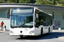 MB C2 K 'VS 38023' der LLB der am 16.6.19 den Bahnhofplatz Leuk in Richtung Erschmatt verlässt.