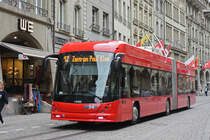 Hess Trolleybus 34, auf der Linie 12, fährt durch die Marktgasse. Die Aufnahme stammt vom 24.04.2019.