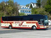 Van Hool TX16 von Dalstra Reizen aus den Niederlanden im Stadthafen Sassnitz am 08.05.2016