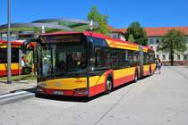 HSB Solaris Urbino 18 Wagen 74 am 28.06.19 in Hanau Freiheitsplatz 