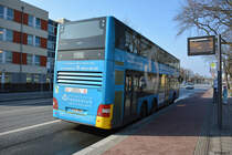 B-V 3541 fuhr am 02.04.2018 auf der Linie X10. Aufgenommen wurde ein MAN Lion's City DD / Teltow Warthestraße.