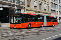 MAN Lions City von Südbadenbus, auf der Linie 48, fährt zur Haltestelle Schützenhaus. Die Aufnahme stammt vom 02.07.2019.