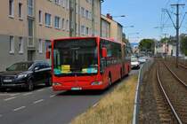 Mercedes Benz Citaro 1 Facelift G auf SEV Linie für die VGF U-Bahn Linien U1 U2 U3 und U8 am 06.07.19 in Frankfurt Eschersheim 