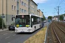 Mercedes Benz Citaro 1 Facelift G auf SEV Linie für die VGF U-Bahn Linien U1 U2 U3 und U8 am 06.07.19 in Frankfurt Eschersheim 