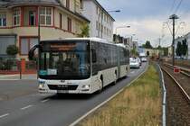 Racktours MAN Lions City G als SEV Linie für die VGF U-Bahn Linien U1 U2 U3 und U8 am 06.07.19 in Frankfurt Eschersheim 