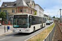 Müller Riedstadt Mercedes Benz Citaro 1 Facelift G als SEV Linie für die VGF U-Bahn Linien U1 U2 U3 und U8 am 06.07.19 in Frankfurt Eschersheim 
