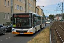 Martin Becker MAN Lions City G als SEV Linie für die VGF U-Bahn Linien U1 U2 U3 und U8 am 06.07.19 in Frankfurt Eschersheim 