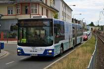 Transdev Rhode MAN Lions City G als SEV Linie für die VGF U-Bahn Linien U1 U2 U3 und U8 am 06.07.19 in Frankfurt Eschersheim 